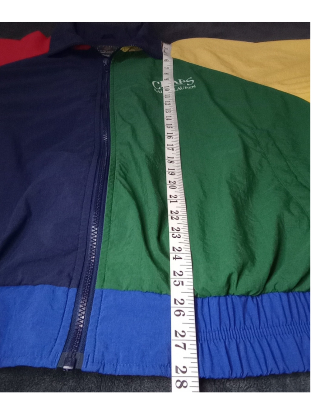 Vintage 90s Chaps Ralph Lauren Men's Large Nylon Windbreaker Jacket Colorblock - Picture 9 of 9
